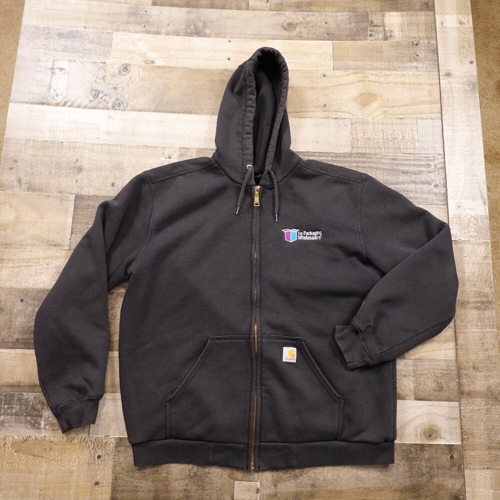 Carhartt Rain Defender Zip-Up Hoodie‎ Men’s Large Black Heavyweight Workwear